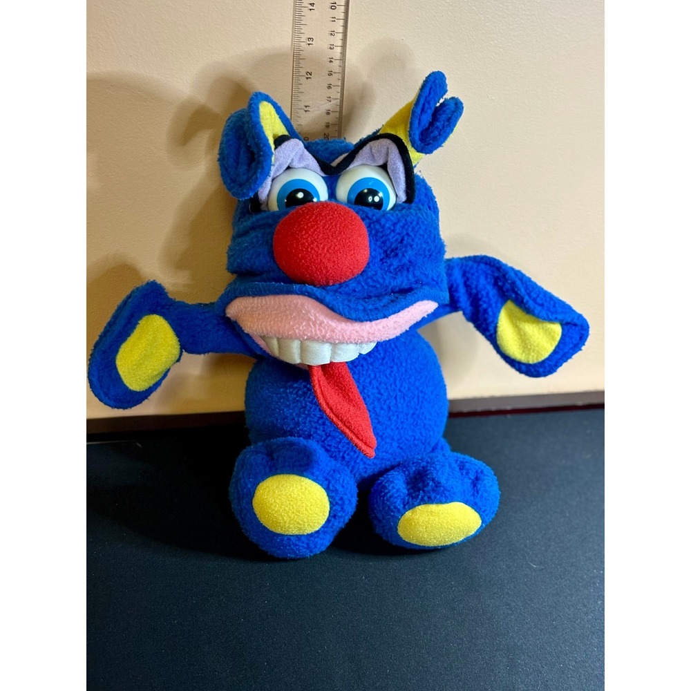Vintage 1987 Fisher Price Funny Freddy 2309 Blue Monster Poseable Plush Toy